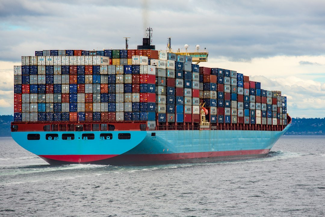 Cargo vessel at sea representing shipping through the Strait of Hormuz