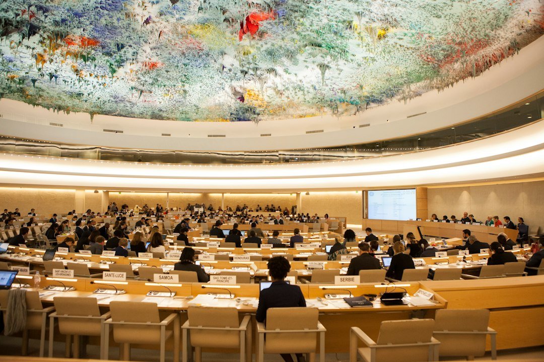 Delegates attending a United Nations human rights session in Geneva